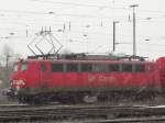 140 070-4 bei der Ausfahrt des Seelzer Rangierbahnhof.Fotografiert am 25.03.2009