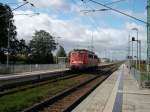 140 490 am 25.August 2010 als Lz nach Mukran am 25.August 2010 bei der Durchfahrt durch Bergen/Rgen.