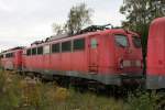 Die 140 390-6 die am 11.07.2008 z-Gestellte wurde ist am 23.10.2010 in Opladen vor dem Bendergelnde.