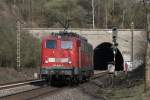 Die 140 838-4 fuhr am 22.03.2011 durch den Eilendorfer Tunnel.