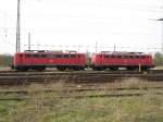 140 855 8 und 140 808 7 am 21.03.2014 im Bahnhof von Magdeburg