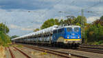 EVB 140 866 durchfährt Gohfeld mit einem BLG Autozug nach Emden Rbf