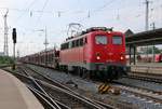 140 184-3 mit leeren Autotransportwagen im Hauptbahnhof Bremen abgelichtet.