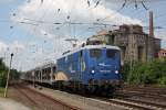 EVB 140 761 am 31.5.13 mit einem leeren Autozug in Verden (Aller).