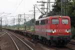 EGP 140 857 am 29.7.13 mit einem Containerwagenzug in Hamburg-Harburg.