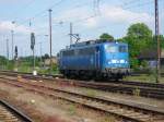 Am 19.05.2014 kam 140 038 mit einem Kesselzug nach Stendal den sie im Güterbahnhof abstellte.Hier fuhr sie gerade wieder Lz in unbekannte Richtung davon.