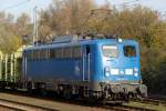 Aufgrund der Streckensperrung sdlich von Bad Kleinen ging es fr   140 041-5 mit ihrem Holzzug(Rostock-Stendal)via Waren,Berlin und Rathenow.01.11.2014 