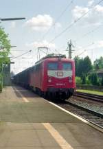 140 626 mit Güterzug Richtung Hamburg am 28.05.1992 in Bad Bevensen