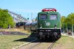 Bahnwelt Damstadt Kranichstein mit 141 228-7 auf der Hafenbahn Frankfurt am Main am 06.09.26