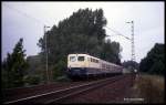 141393 überquert hier gerade mit dem N 8618 am 18.9.1990 um 13.58 Uhr nach Münster die Landesgrenze zwischen Niedersachsen und Nordrhein - Westfalen bei Hasbergen.