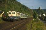 141 313-7 mit SE 6142 Wiesbaden - Koblenz am 07.08.1998 bei Braubach/Rhein