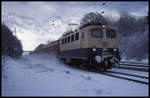 141246 fährt hier am 17.2.1999 in den Haltepunkt Hiddenhausen Schweicheln ein.