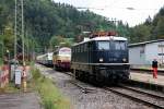 Blick auf E41 001, 218 105-5 und ganz hinten die 111 001-4, als sie zusammen am 13.09.2014 bei den Triberger Bahnhofstagen standen.