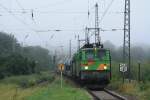 DP60 fhrt mit einem Kreidezug am sehr vernebelten 22.07.2011 durch Sagard (Rgen).

