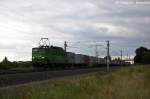 142 103-1 EGP - Eisenbahngesellschaft Potsdam mbH mit einem Containerzug in Vietznitz und fuhr in Richtung Wittenberge weiter.