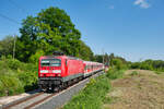 143 288 als S2 bei der Einfahrt in Feucht-Moosbach, 19.05.2020