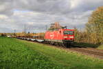 Deutschland 
Lok 143 009 von DBR zieht einem Güterzug in Kaarst Broicherseite 
30/10/2025