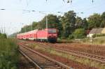 RE7 mit 143 843-1 am 28.09.2008 in Michendorf.