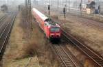 143 589 zieht am 04.04.09 einen RE von Leipzig nach Dresden durch  Leipzig Ost.