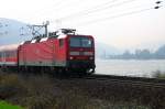 Frhes Morgenlicht um 143 133-7 und ihre Regiobahn auf der rechten Rheinseite.