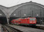 Die 143 115 am 22.02.2009 bei der Einfahrt in Leipzig Hbf.