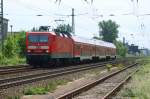 143 591-6 mit ihrer RB kurz vor Dessau Hbf nach Falkenberg am 25.05.2009