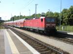 Hier 143 566-8, beim rangieren am 13.6.2009 in Bad Belzig.