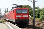 143 117-0 fhrt mit S11 nach Wurzen in Borsdorf ein am 08.08.2009