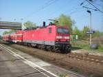 143 831-6 auf der S2 Borna - Leipzig hier in Bhlen Werke 15.04.2009