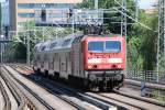 BERLIN, 16.06.2010, 143 642-7 als RB14 nach Nauen auf Vorbeifahrt am S-Bahnhof Bellevue      