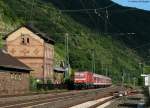 143 971-0 mit der RB 39224 (Frankfurt(Main)Hbf-Koblenz Hbf) in Kaub 18.7.10