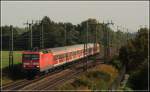 143 866 mit RB nach Regensburg am 23.09.2010 in Obertraubling kurz vor Burgweinting.