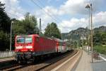 143 909 mit S7037 (S1) in Kurort Rathen, 4.8.010.