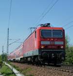 143 173 mit ihrem RE aus Elsterwerda Biehla  in Dresden Stetzsch.