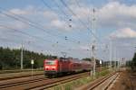 143 814-2 verlsst am 15.07.'11 mit der RB nach Leipzig Hosena