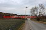 DB 143 vor RB 16923 Naumburg - Saalfeld, Saalbahn KBS 560 Leipzig - Saalfeld, fotografiert bei Schulpforte zwischen Naumburg und Bad Ksen am 21.02.2012 