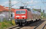 143 273 durchfuhr mit einer RB aus Bitterfeld kommend am 12.08.12 Delitzsch Richtung Halle(S).