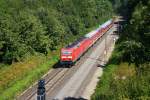 143 109 & ??? rollen durch den Einschnitt bei Bfingen talwrts, Strecke Ulm - Stuttgart - 18/09/2012