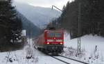 143 856-3  Hinterzarten  mit der RB 26953 (Freiburg(Brsg)Hbf-Seebrugg) am ex Bf Posthalde 18.1.13