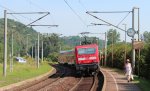 143 137-8 mit der RB nach Groheringen im Nachschu aus Zeutsch. 25.07.2012
