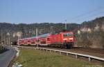 143 173 (91 80 6143 173-3 D-DB) + Dosto als S1 (37745) von Meien nach Schna am 05.03.2013 bei Strand