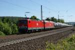 143 851-4 und 156 004-4 mit einen Zementzug vor Fulda am 06.06.2013