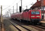 143 192-3 verlässt am 07.03.2014 den Bahnhof Nordhausen Richtung Halle/Saale