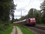 143 109 konnte am 20.08.14 mit ihrem Regionalzug in Kirchentellinsfurt aufgenommen werden.