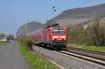 143 280-6 kam am 09/04/2015 als RB27 durch Leutesdorf mit Ziel Koblenz.