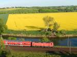Das Saaletal bei Weißenfels mal von oben, mit BR143 und dem RB125 Weißenfels Leipzig 15.05.2015