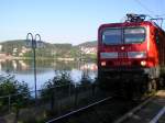 143-364 mit RB Freiburg(Breisgau) - Seebrugg im idyllisch gelegen Bahnhof Schluchsee am gleichnamigen Gewsser.