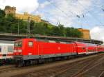 DB 143 822 (91 80 6143 822-5 D-DB) am 10.07.2012 abgestellt in Koblenz Hbf.