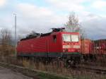 Am 07.11.13 kam die erste DB 143 307 mit einem Holzzug nach Plauen/Vogtl.
