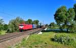 143 020 + 143 295 mit einem Holzzug am 31.05.2022 bei Plattling.